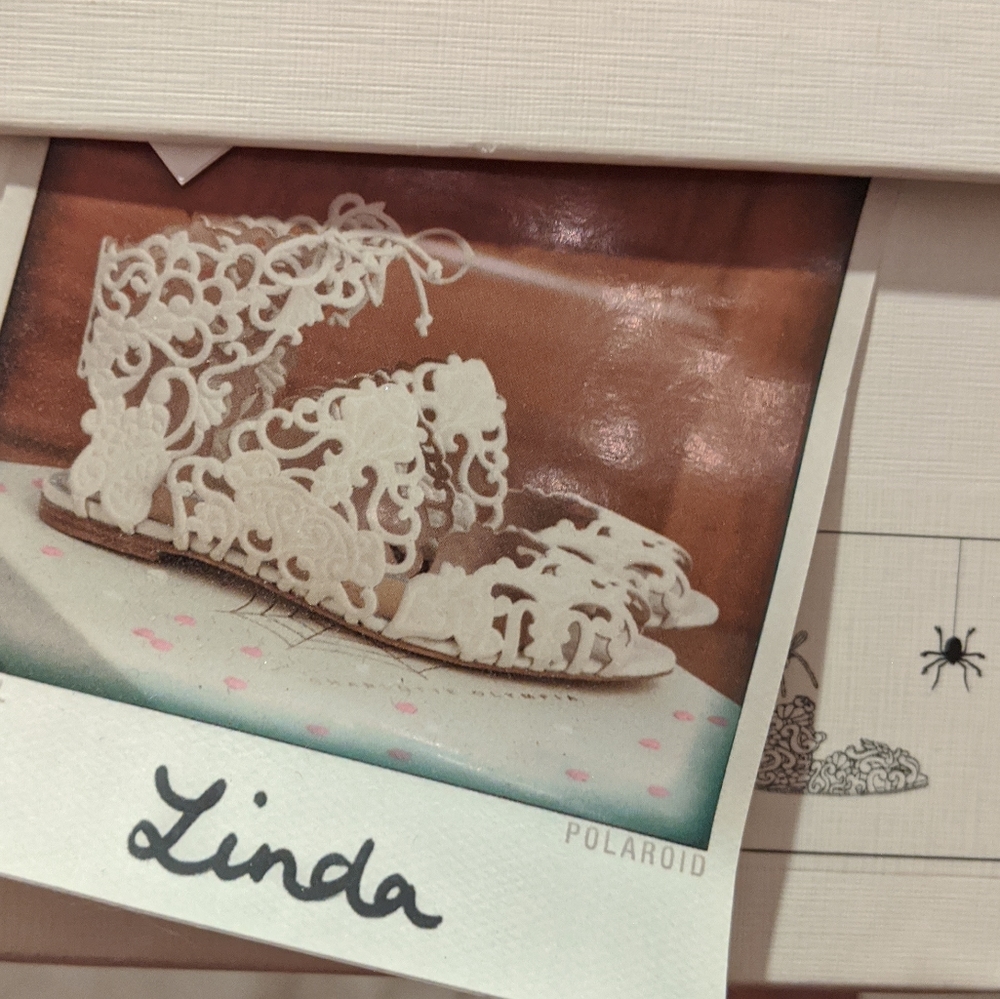 Italian Leather Cream Lace Sandal 9.5 New in Box